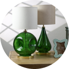 Emerald Glass Accent Table Lamps